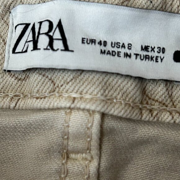 ZARA THE DREED FLARE JEANS High Waisted Flare Printed Floral Size 8 - Picture 6 of 11